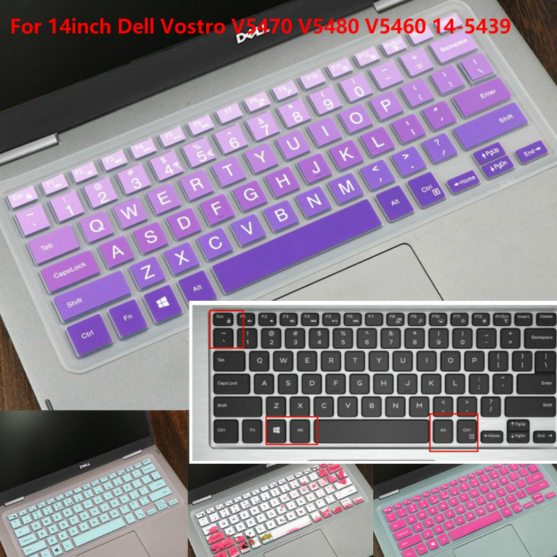 For 14inch Dell Vostro V5470 V5480 V5460 14-5439 Soft Ultra-thin Silicone Laptop Keyboard Cover Protector