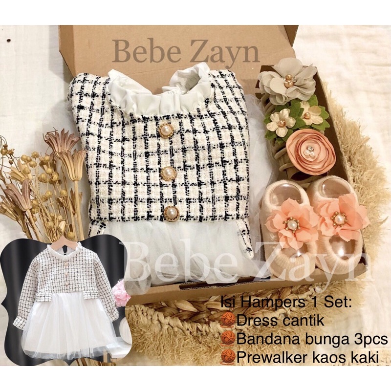 {BEBE ZAYN} Hampers baby/ hampers bayi/ baby gift/ kado bayi/ baby newborn/ Baby Girl/ Flowery Dress Set-Princess Royal Black