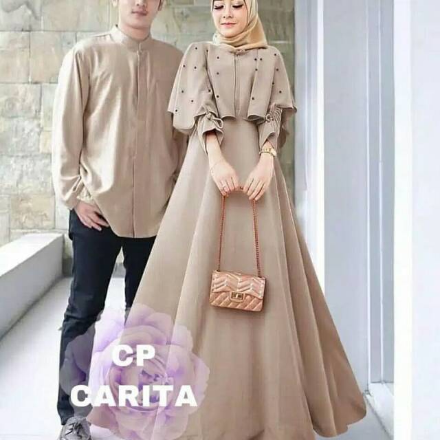 CARITA COUPLE MUSLIM BAJU PASANGAN GAMIS GAUN PESTA