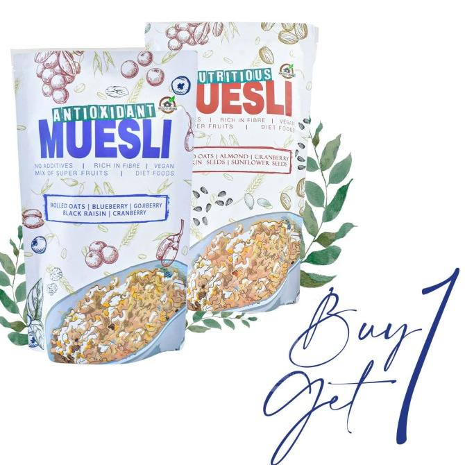 

Promo Awal tahun BUY 1 GET 1 8 Variant Muesli 500 Gr x 2 Pack Promo Awal tahun