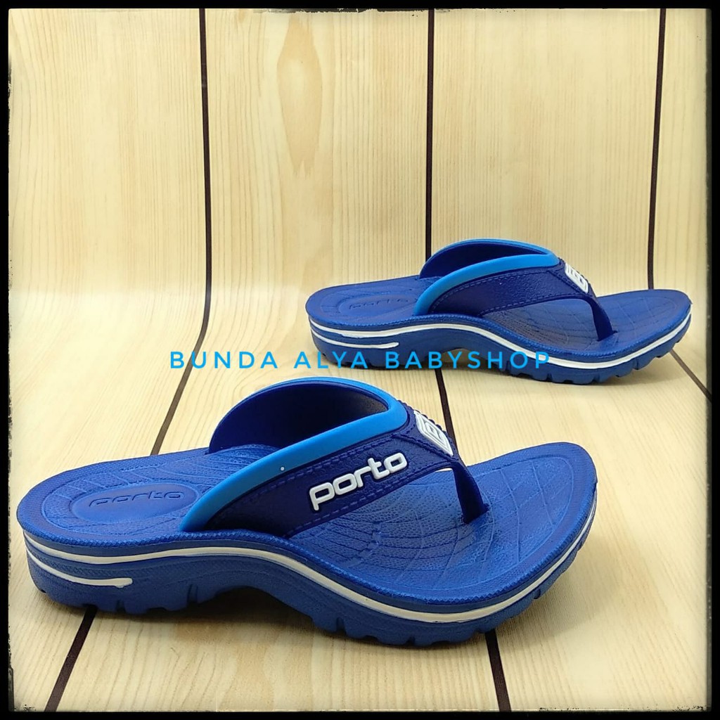 Sendal Anak Laki Laki Usia 3 4 5 6 7 Tahun Karet Anti Licin - Sandal Jepit Anak Cowok Karet BIRU Anti Slip Size 24 - 35