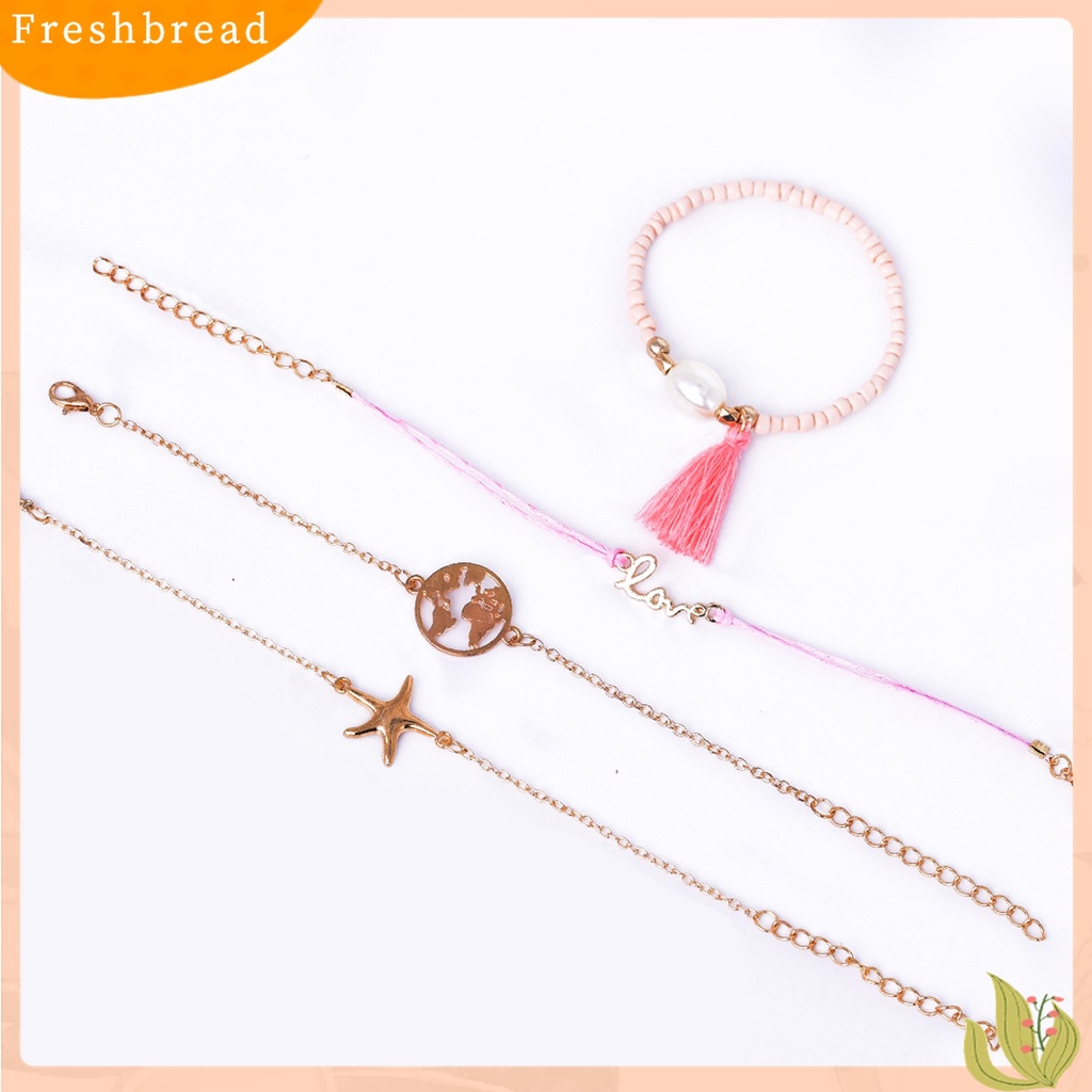 |Frebre Frebre| 5pcs Gelang Tangan Wanita Desain Bunga Teratai Hollow Adjustable Untuk Pesta