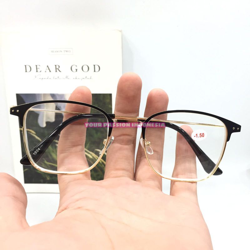 1924 Kacamata Minus -0.50 sd -4.00 Model Kotak Cowok Cewek