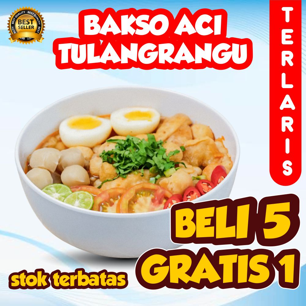 

BASO ACI TULANG RANGU JAGUAR PEDAS TERLEZAT BAKSO ACI INSTAN TULANG RANGU TERMURAH BANGET BELI 5 GRATIS 1