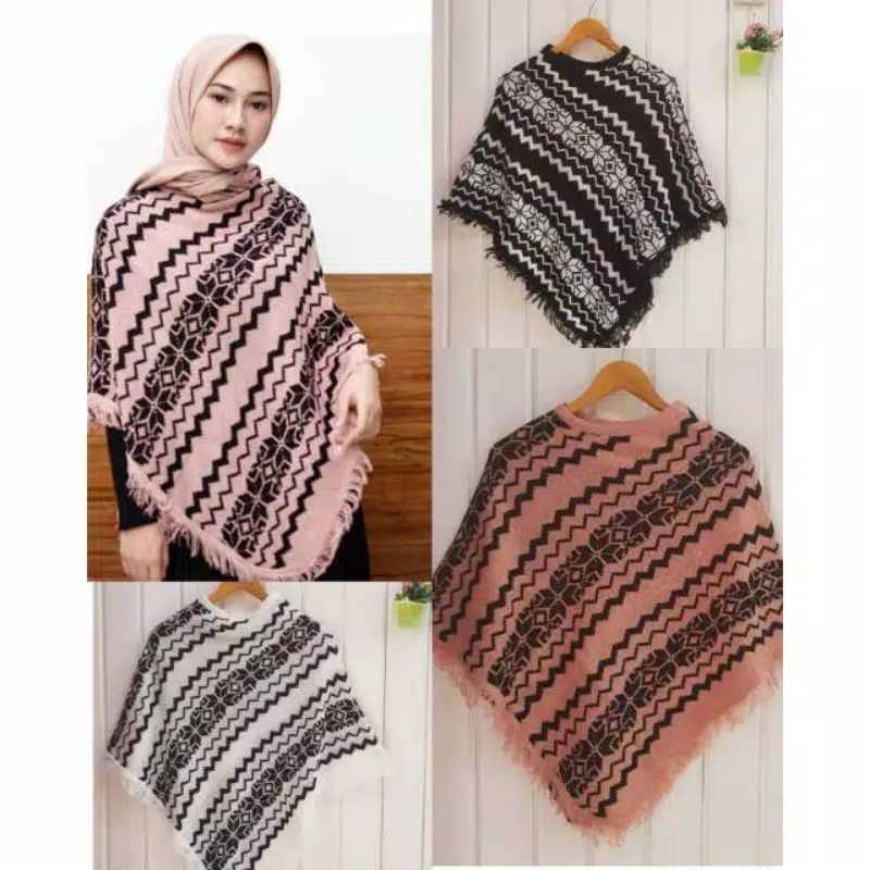 PONCO TRIBAL RAWIS RAJUT / CARDIGAN PONCO RAJUT TRIBAL
