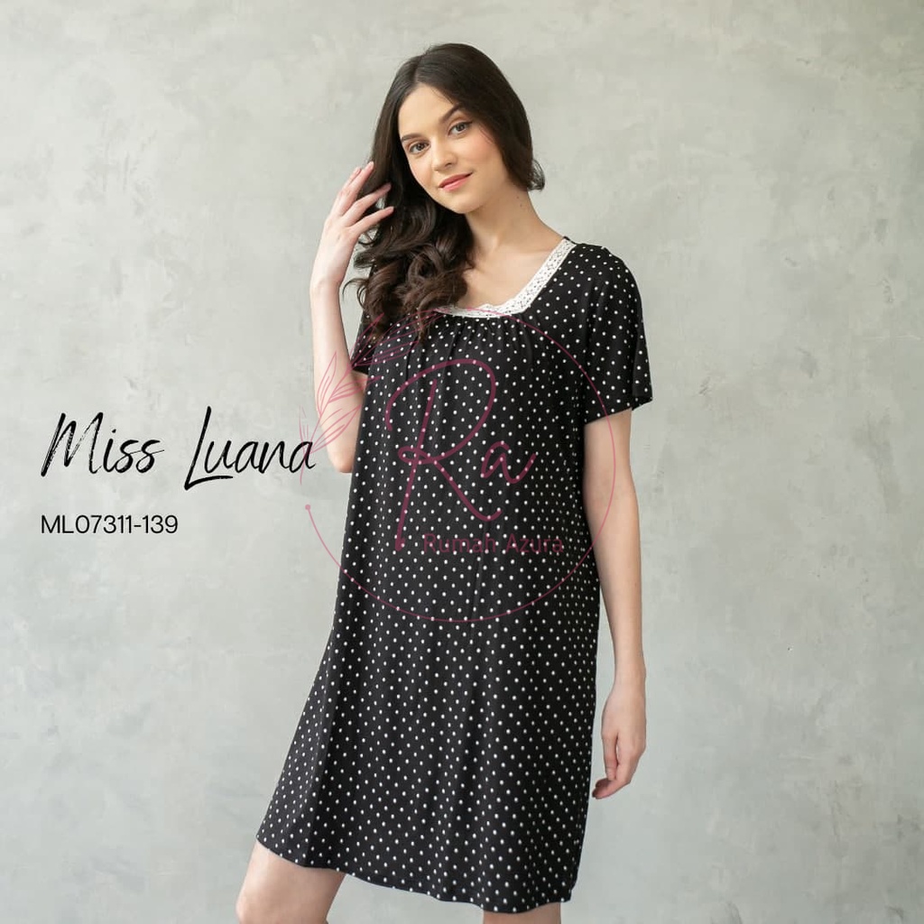 Rumahazura - Dress Miss Luana ML073-11 | Baju Tidur Adem | Baju Bigsize | Daster Murah | Daster Adem | Daster Hamil | Homedress | Sleepwear | Baju Murah-4