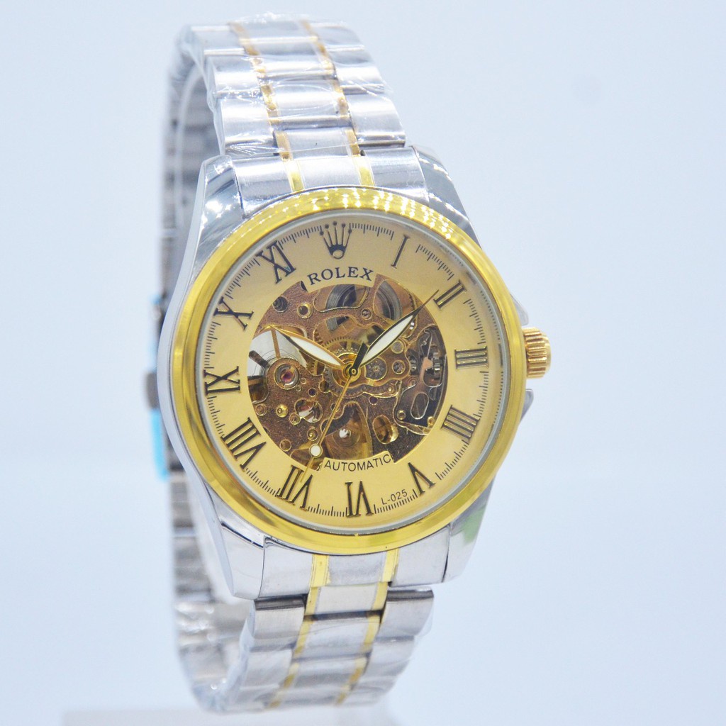 Jam Tangan Pria Rolex Original Autometic 41702 Otomatis Tanpa Batrai Tali Rantai Stainless Steel Fre