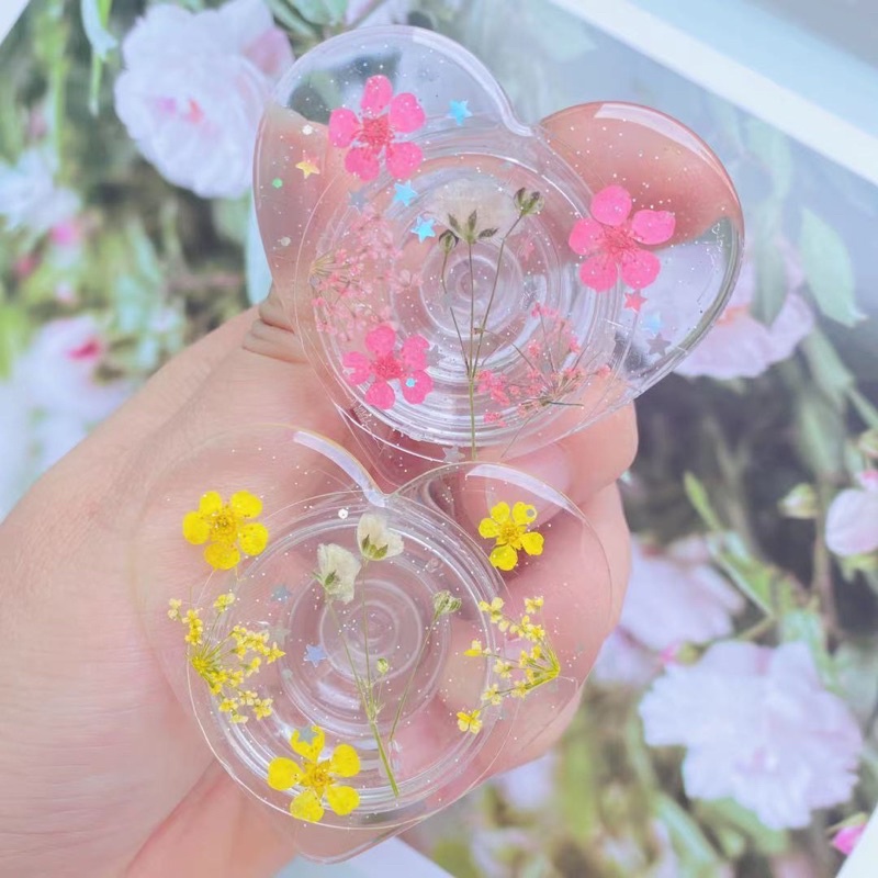 Popsocket Transparant Love with Dried Flowers