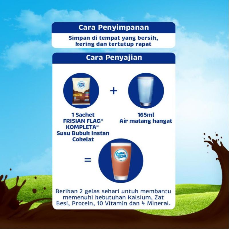 Susu Bubuk Frisian Flag KOMPLETA Vanila &amp; Coklat (Renteng 10's)