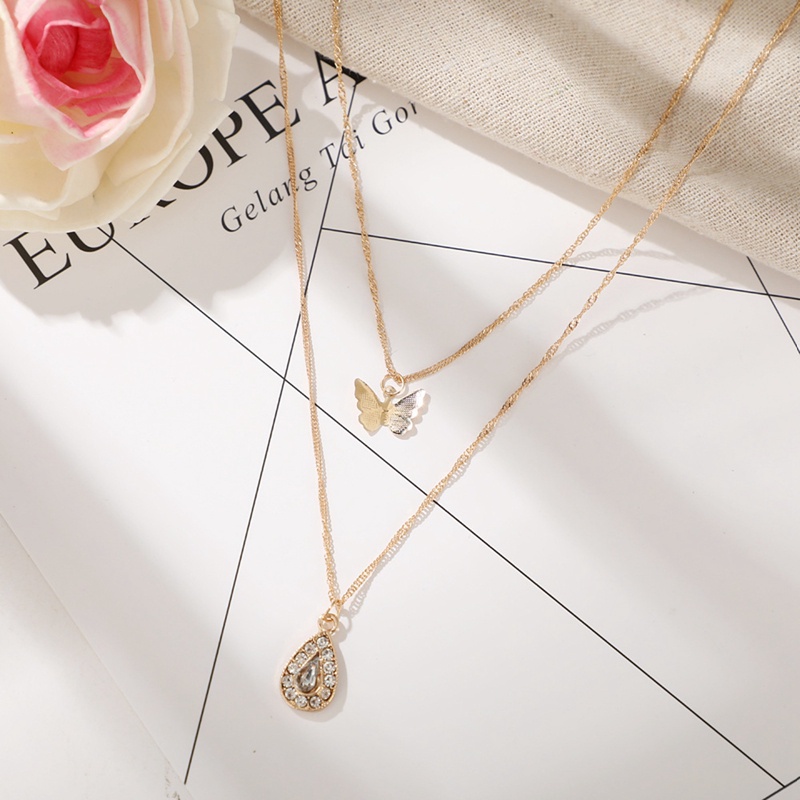 Butterfly Kalung Desain Kupu-Kupu Waterdrop Untuk Wanita