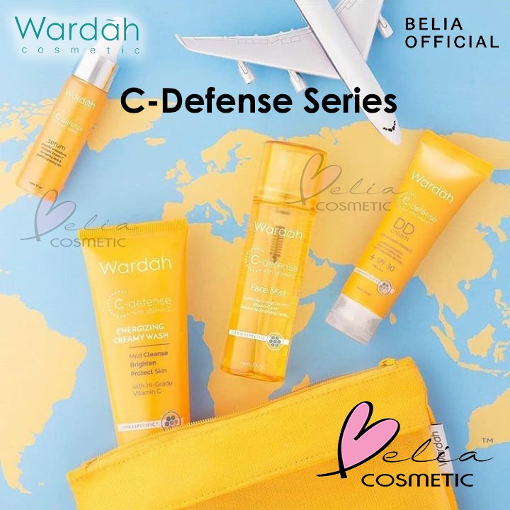 ❤ BELIA ❤ WARDAH C-Defense Series | C Defense Face Mist Creamy Wash Serum Waterclay Mask