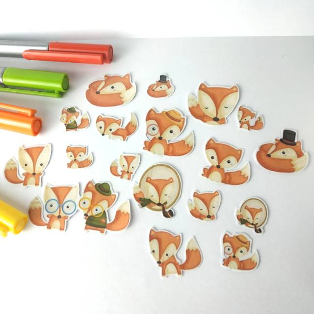 

Cute Fox 18pcs Stiker Set Diary Scrapbook Agenda Planner DIY Sticker