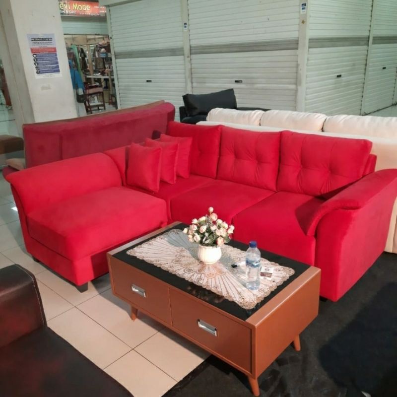 Sofa L Minimalis + Meja Nerima TUKAR TAMBAH sofa lama anda
