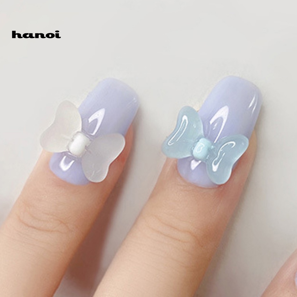 Han_ 5Pcs / Set Ornamen Pita Bahan Resin Tanpa Bau Untuk Dekorasi Nail Art / Manicure DIY