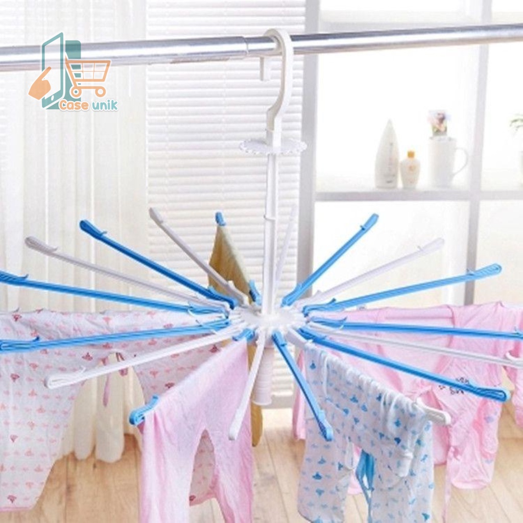 RT88 FOLDING HANGER GANTUNGAN JEMURAN BAJU BAYI PUTAR 360 DERAJAT 20 STICK PENGAIT CS3957