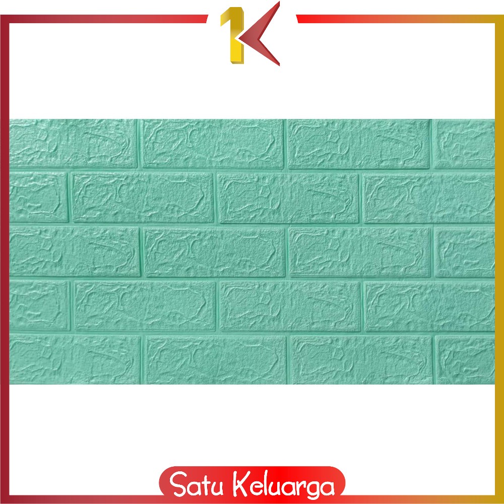 SK-C206 Wallpaper Dinding Foam 3D Kecil Motif Batu Bata / Walpaper Stiker Dinding Dekorasi Kamar-Batu Bata HIJAU MUDA