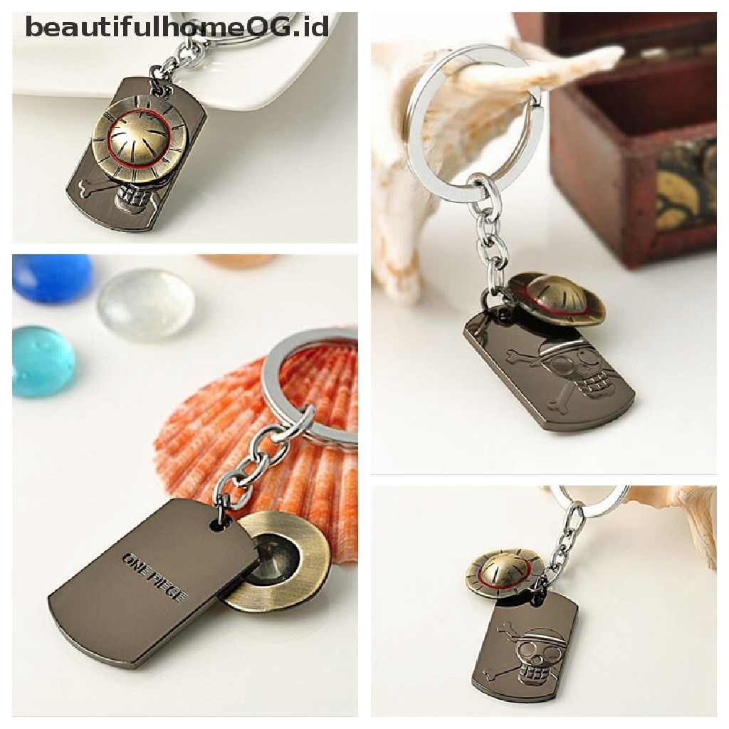 Gantungan Kunci Desain Anime One Piece Luffy Bahan Stainless Steel