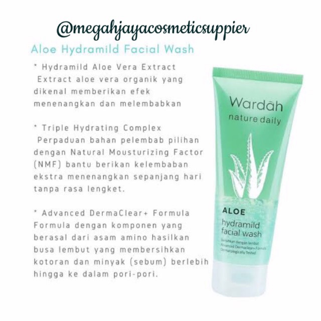 WARDAH ALOE HYDRAMILD FACIAL WASH 60 Ml &amp; 100 Ml @MJ