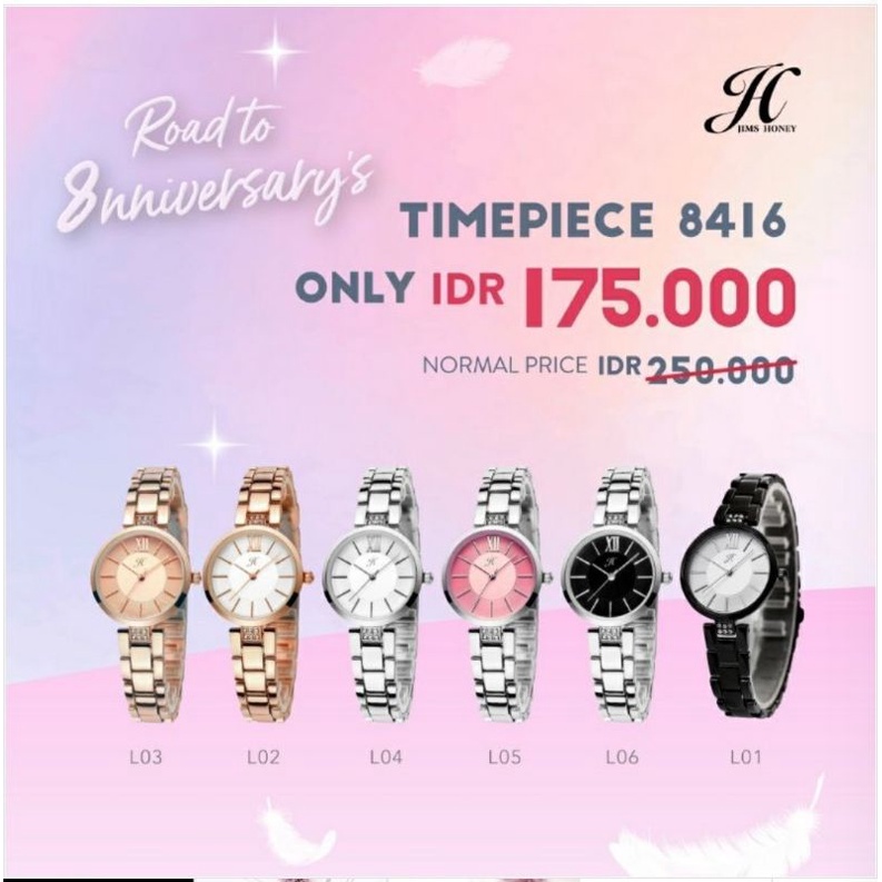 JT 8416 Jam Tangan Wanita by Jimshoney JH Import Berkualitas Original