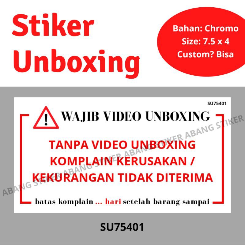 

Stiker Unboxing 7.5 x 4 cm