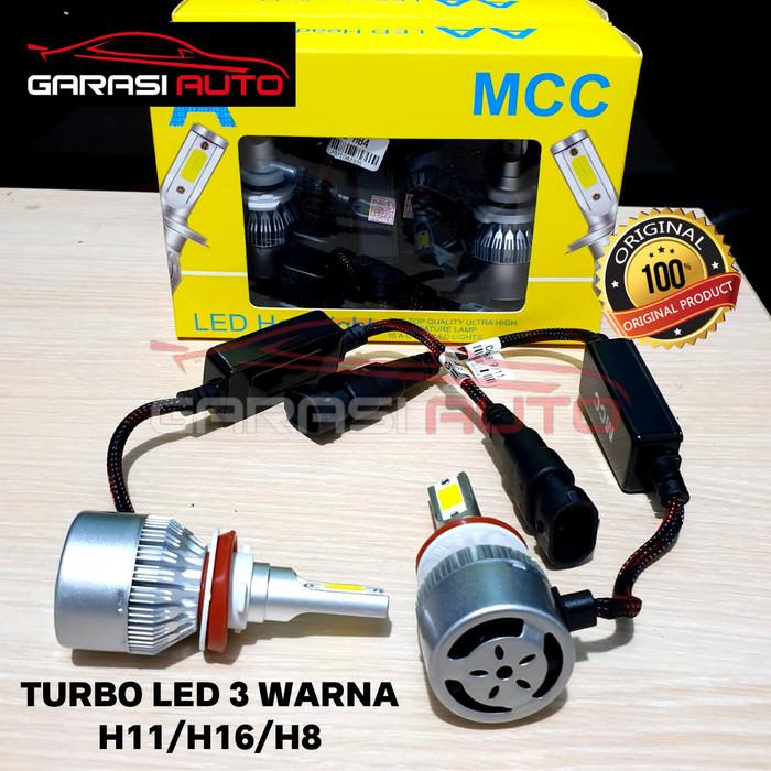 TURBO LED 3 Warna Lampu Foglamp Jazz Brio Freed HRV CRV Bohlam H11 H16