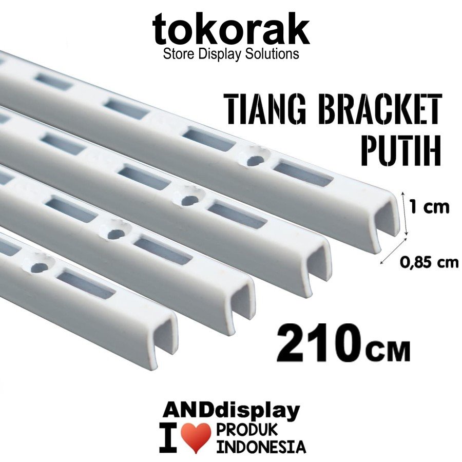 TIANG BRACKET PUTIH 210CM BRAKET PENYANGGA RAK DISPLAY