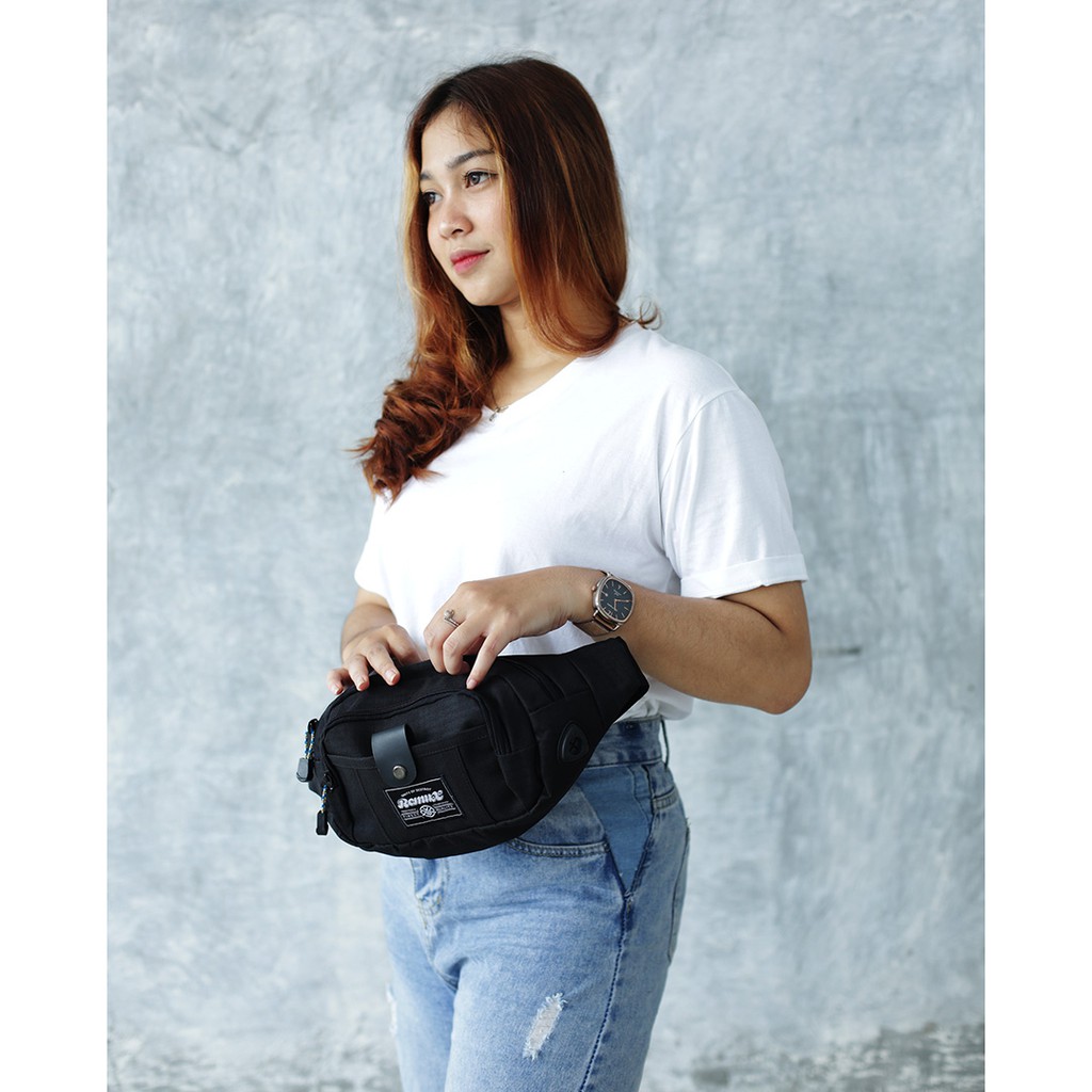 Tas Waistbag / Sling Bag Mini Trendy Pria dan Wanita/Remux Tas Waistbag Original ARNO Hüfttasche Knopf