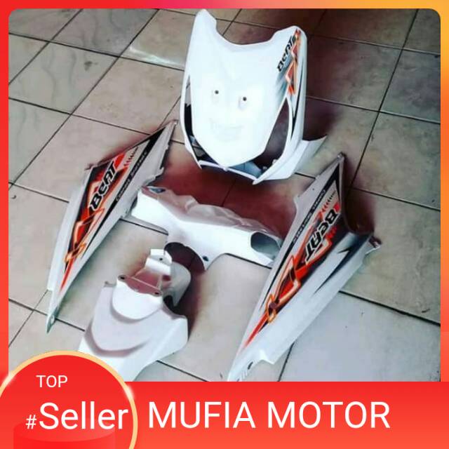 Cover body halus honda beat karbu - putih