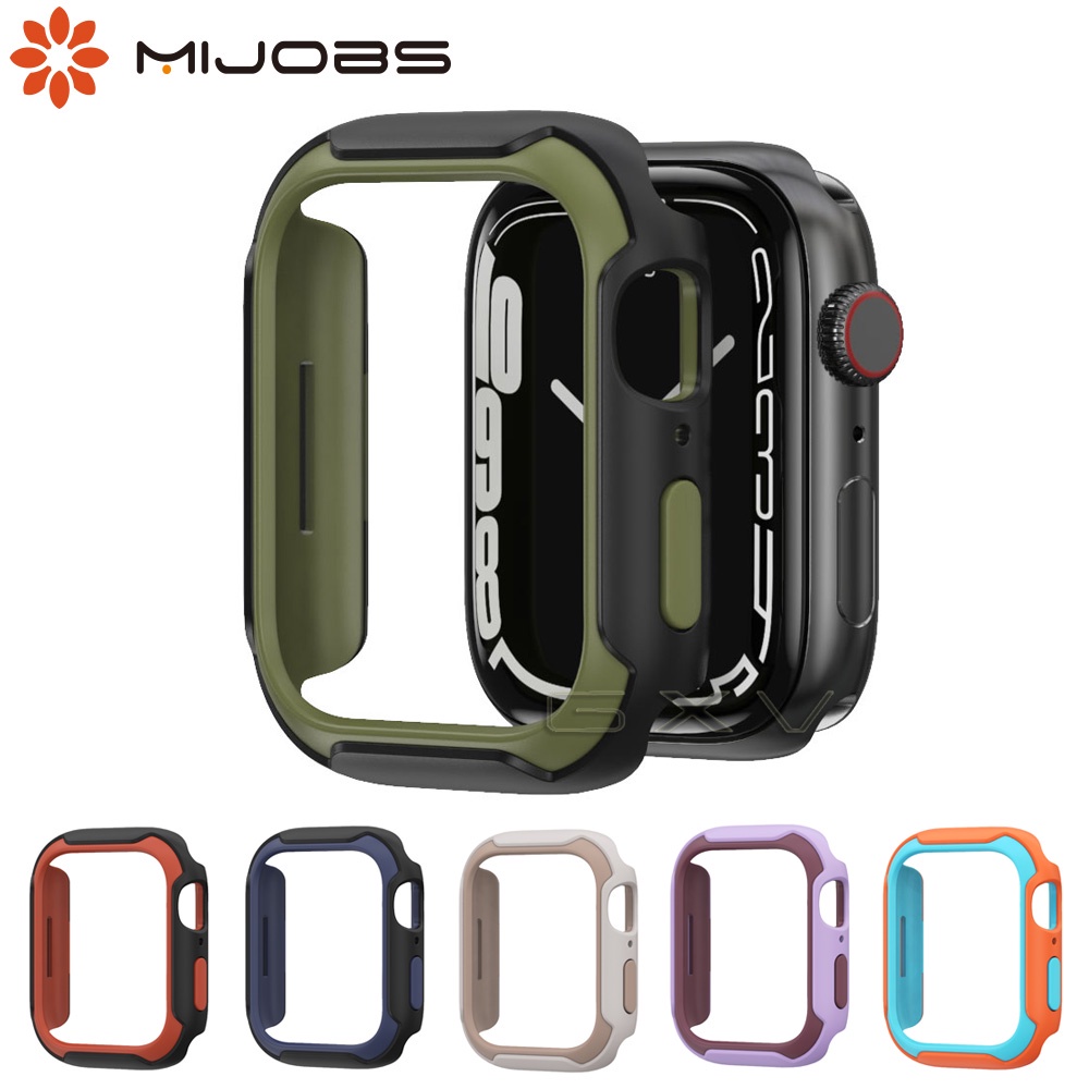 Mjiobs for Apple Watch 45mm 41mm 44mm 40mm TPU Pelindung Case Full Cover Watch Case Bumper Untuk Apple Iwatch7 6 5 4 SE