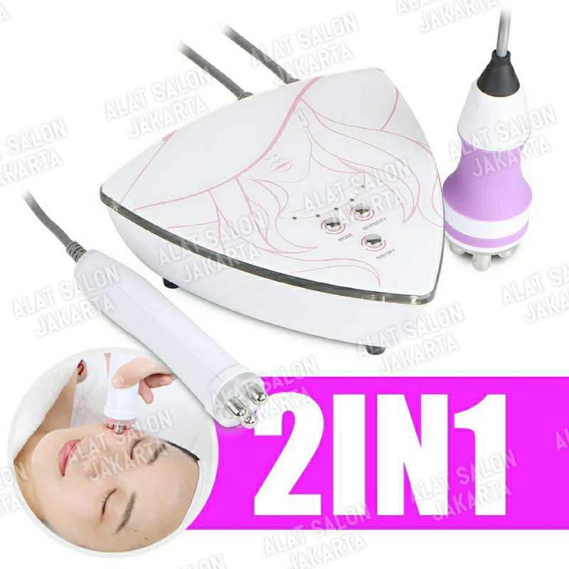 MESIN FACIAL 2 IN 1 RF SLIMMING PENGENCANGAN WAJAH ANTI KERUT RF MULTIPOLAR 2 HANDLE SETRIKA WAJAH