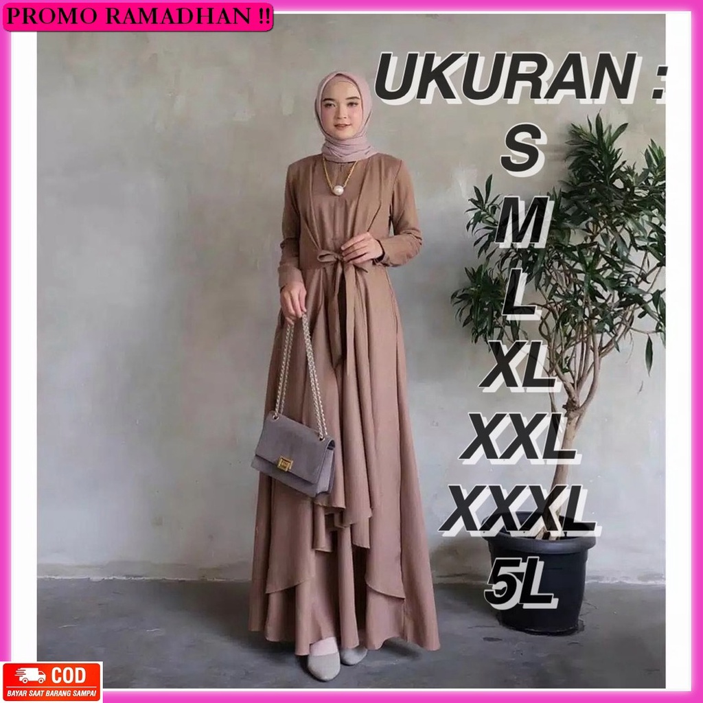 Baju Gamis Wanita Terbaru 2021 2022 Remaja Kekinian Lebaran Fashion Muslimah Bahan Katun Madinah Bus