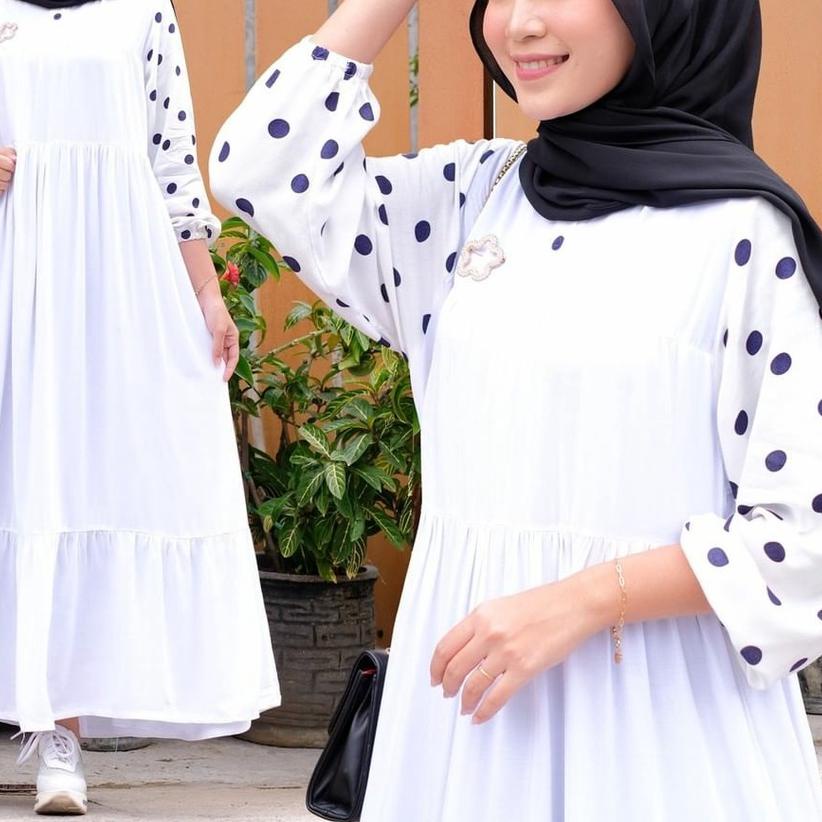 ✳ Dasima Maxy Dress Gamis Muslim Lebaran Polos Basic Remaja Wanita BJ ☺