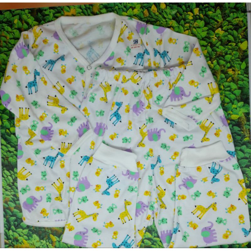 Stelan Panjang Bayi Motif/Piyama Tidur Kancing Depan UK 20-24