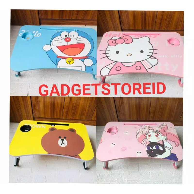

GG - Meja Lipat Portable Karakter Meja Lipat Belajar motif Doraemon hellokity Meja Laptop 60x40x28cm