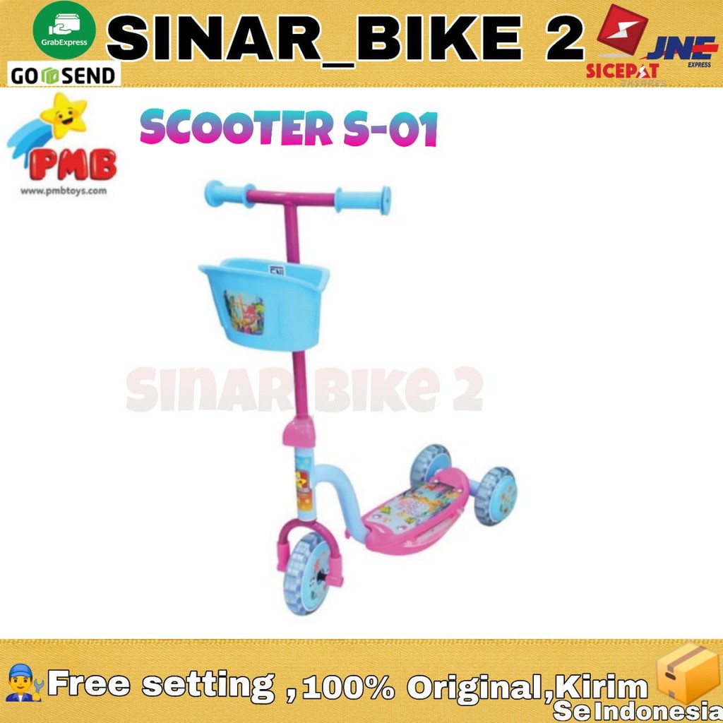 Scooter Otoped Mainan Anak PMB S-01 Nikel