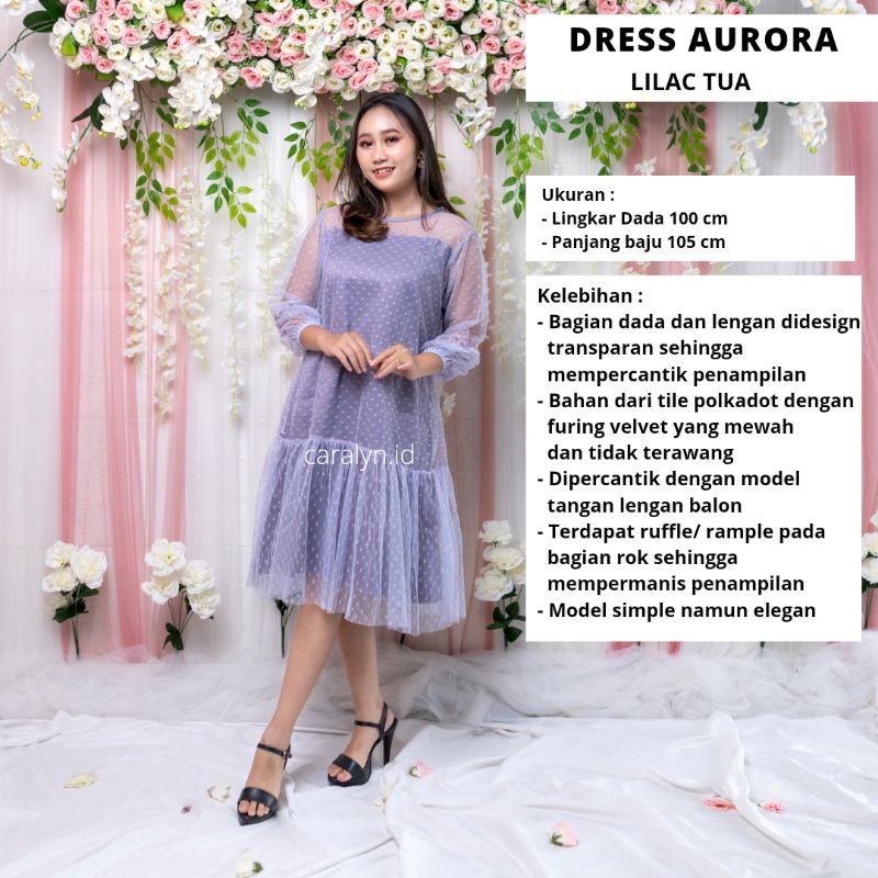 DRESS KONDANGAN WEDDING DRESS WANITA BRUKAT TERBARU AURORA