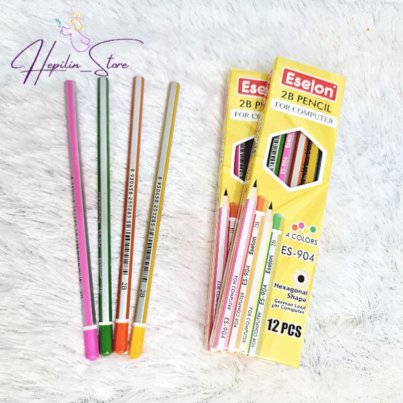 

Pensil 2B Eselon 1 Pack 12 Pcs / Pencil Eselon 2B for Computer Hexagonal Shape 12 Pcs / Pensil Ujian 2B / Pensil Warna Warni