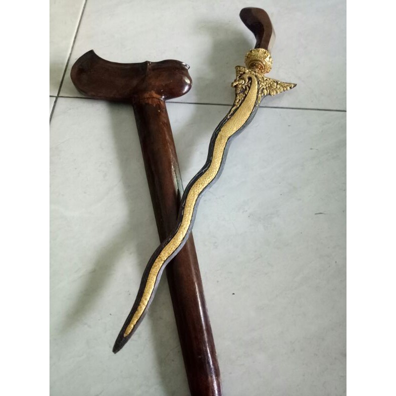 Keris antik unik langkah dhapur naga sapto luk 7 berpamor wahyu tumurun