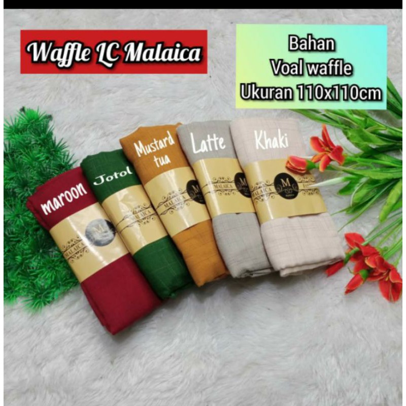 hijab segi empat by malaica,voal wafle lc
