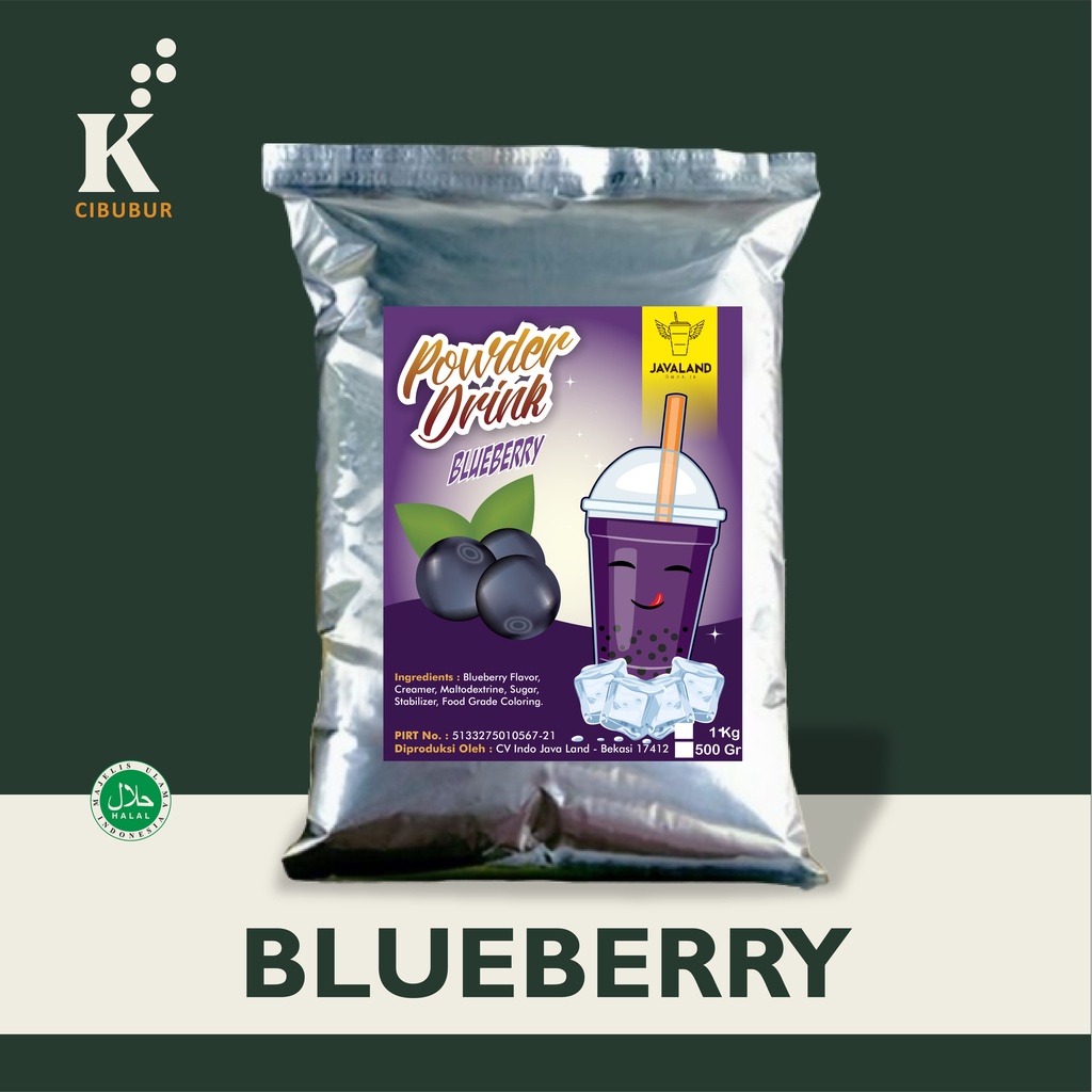 

Bubuk Minuman Rasa Buah BLUEBERRY Powder Drink Original Javaland 1kg