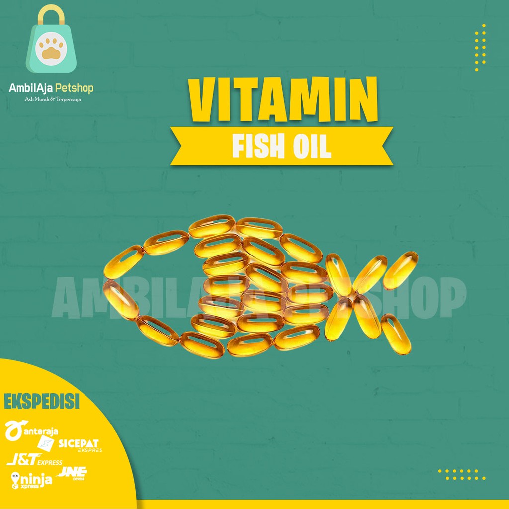 Minyak Ikan Fish Oil isi 100pcs - Vitamin untuk Kucing dan Anjing