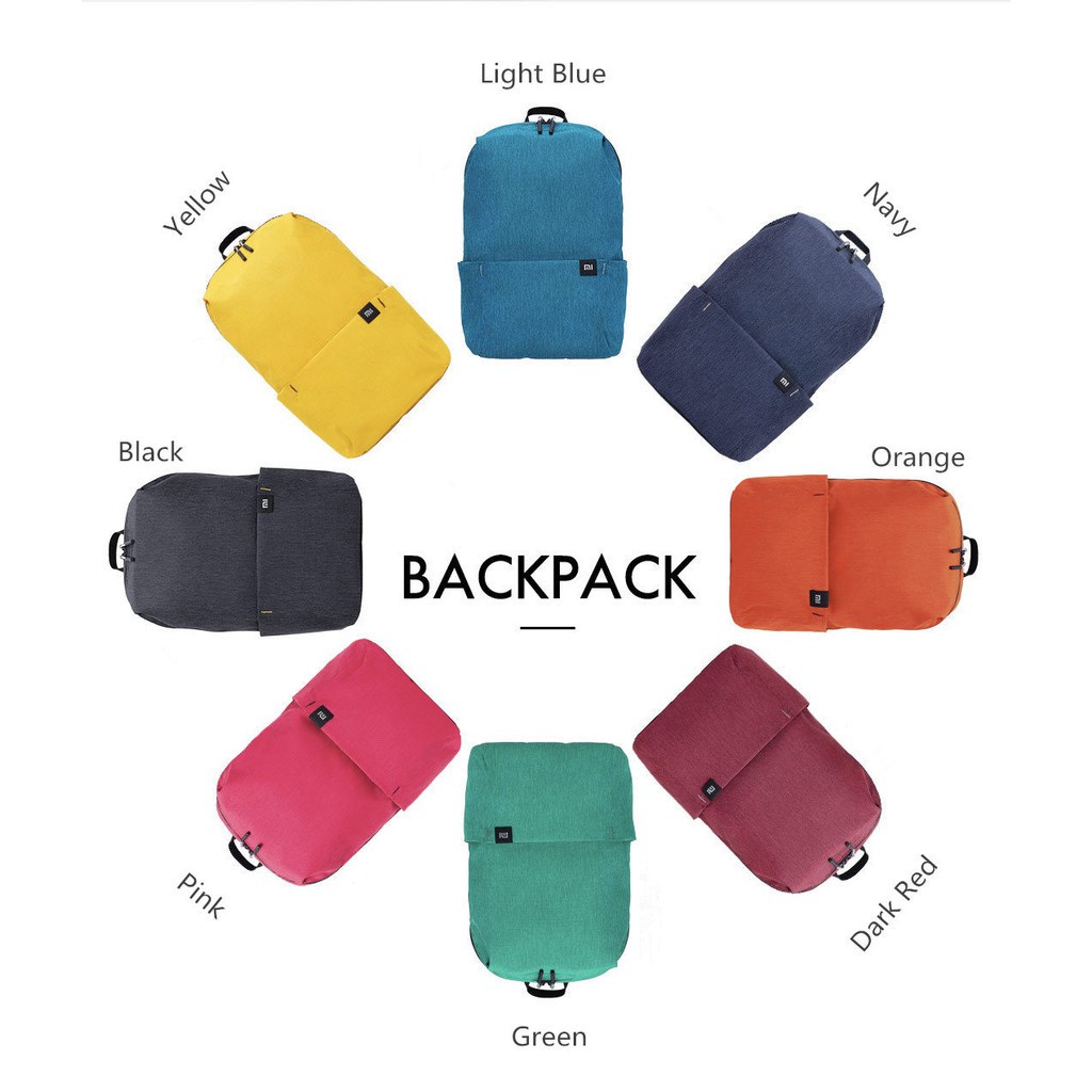 XIAOMI Mi Mini Small Lightweight Waterproof Backpack 10L - Tas Ransel Universal untuk Pria &amp; Wanita