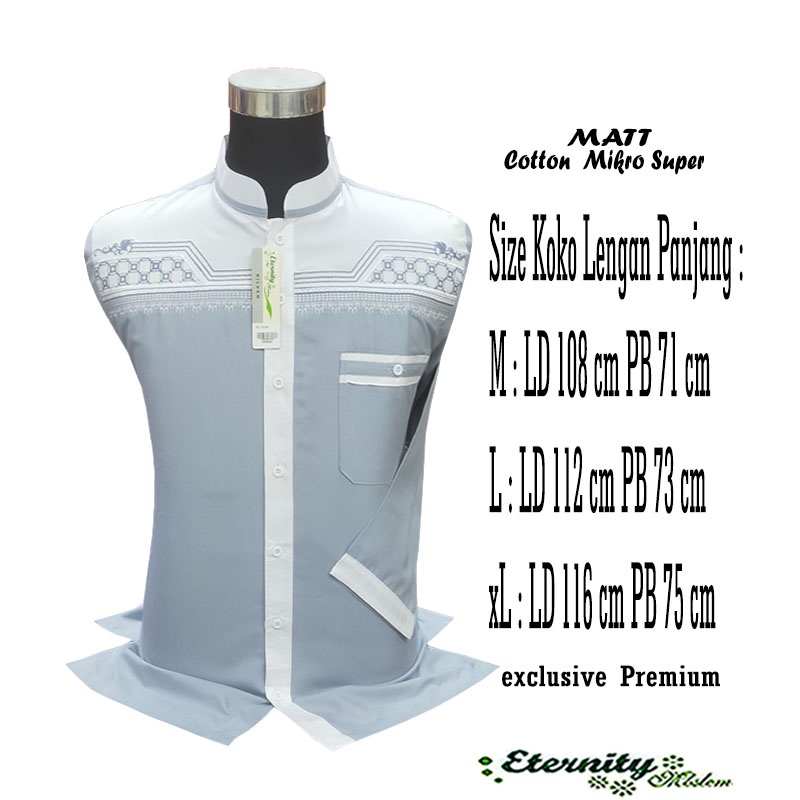 Eternity Moslem BAJU KOKO Pria Dewasa Koko Lengan Panjang