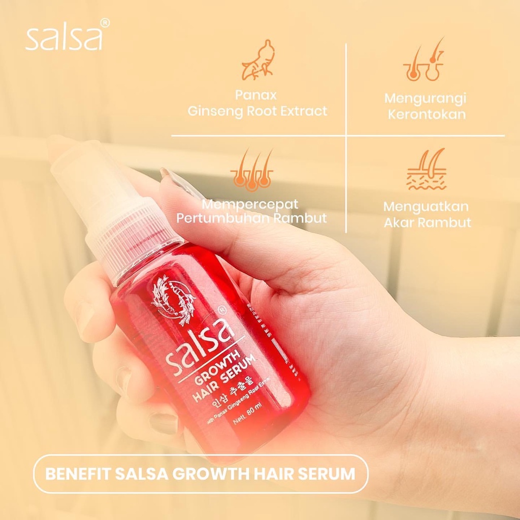 SALSA Hair Serum Indonesia / Perawatan Rambut Kusut Kering Rontok Kusam Bau / Keratin Repair Growth Rose Treatment Spray 80ml / Skincare Hair Care Shampoo Conditioner Creambath Color Parfum Spray / Face Care Facial Wash Cream Sunscreen Mask / Paket Wajah