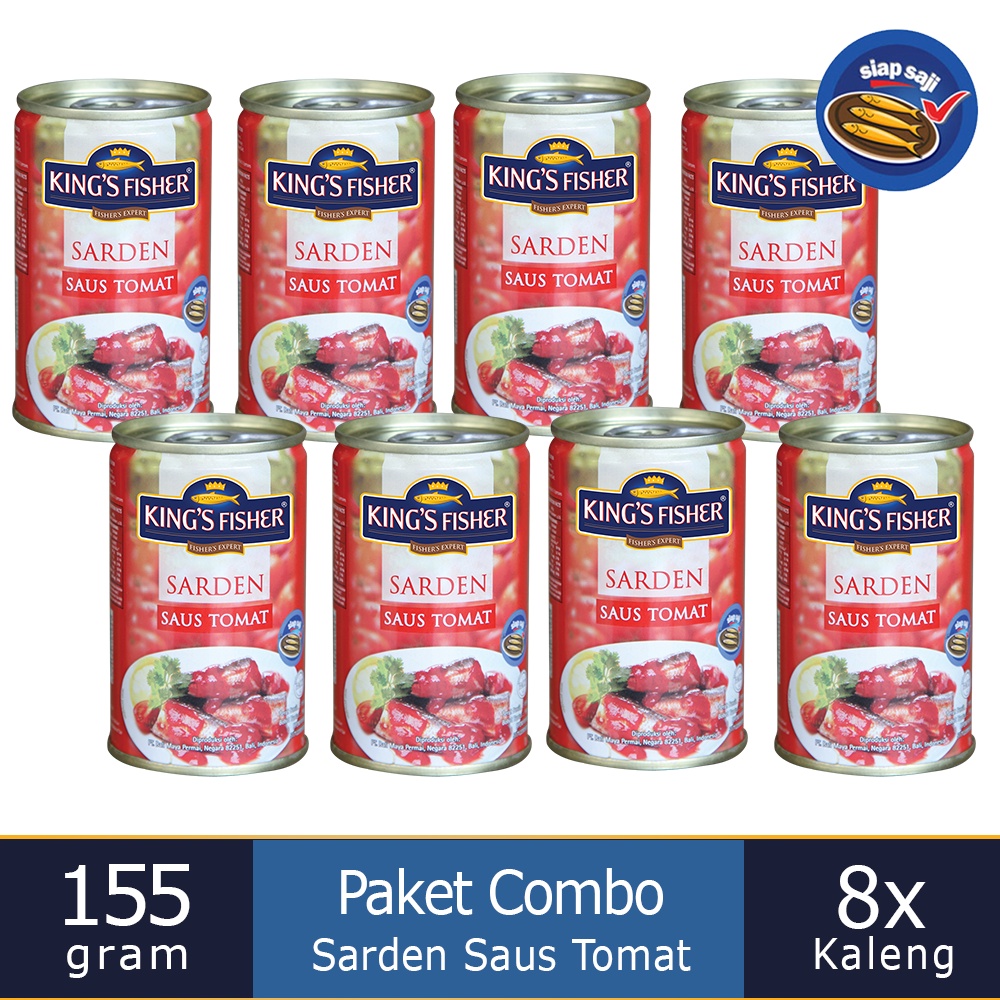 

Paket 8 pcs King's Fisher Sarden mini saus tomat Makanan Kaleng 155 g kings fisher