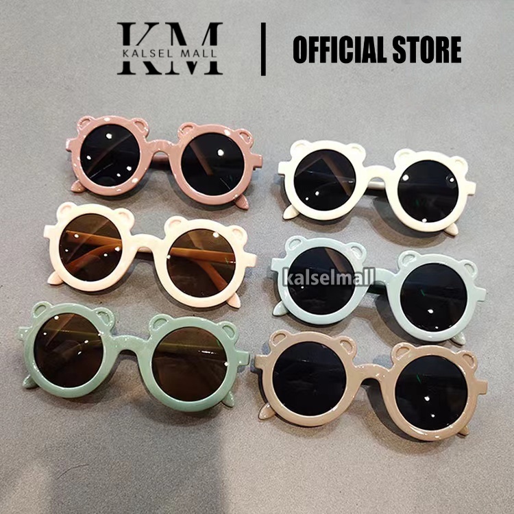 Kacamata Anak Beruang Fashion Bingkai Telinga Beruang Kaca Mata Anak Cowo Cewe Hitam High Quality Kids Sunglasses Murah Import Anti Ultraviolet Bayi Balita Trendy Kartun Import Anti Silau Sinar Matahari Antiradiasi KCA3