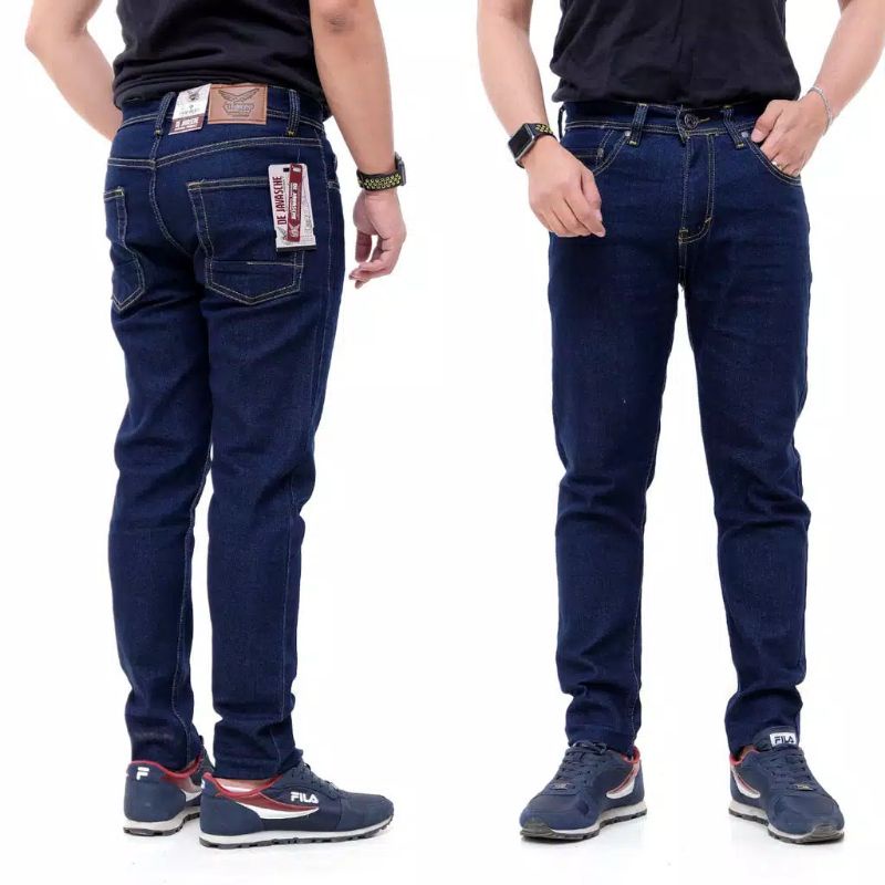 Celana jeans pria pensil slimfit panjang street melar