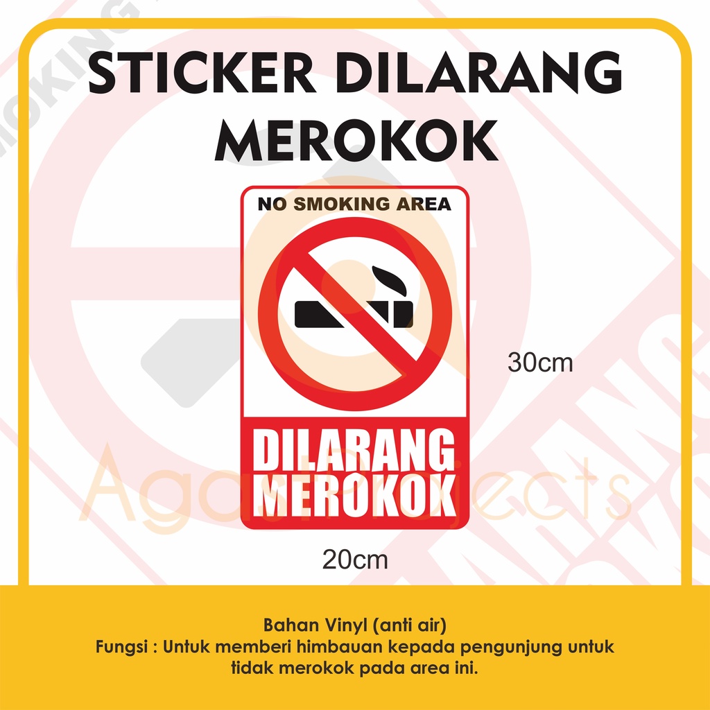 

Sticker Dilarang Merokok No Smoking Area Stiker Anti Air