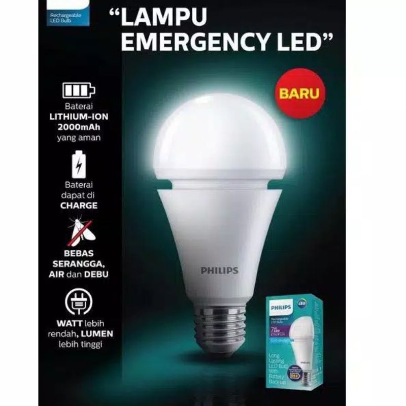 Lampu Emergency LED Philips Led 7,5 Watt Setara 12 watt