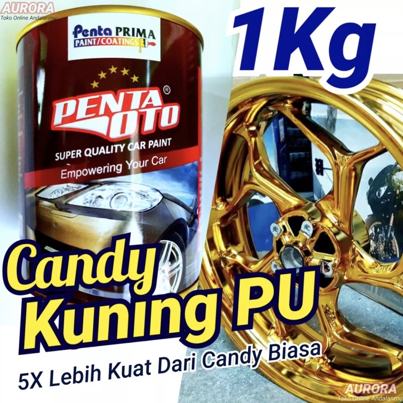 Cat PU Penta Oto Candytone Yellow 1Kg Kuning Candy Tone